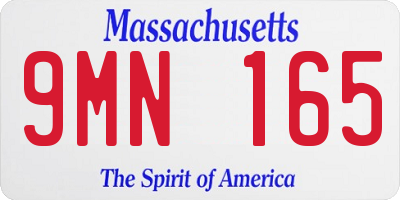 MA license plate 9MN165