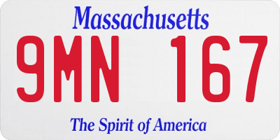 MA license plate 9MN167