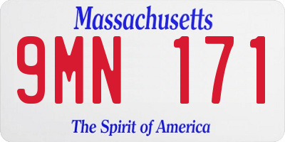 MA license plate 9MN171
