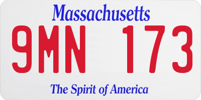 MA license plate 9MN173