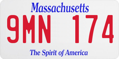 MA license plate 9MN174