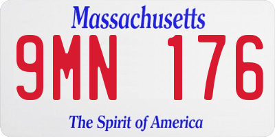 MA license plate 9MN176