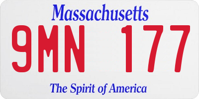 MA license plate 9MN177