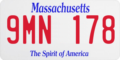 MA license plate 9MN178