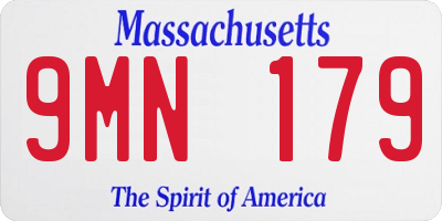 MA license plate 9MN179