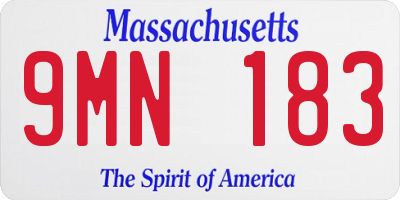MA license plate 9MN183