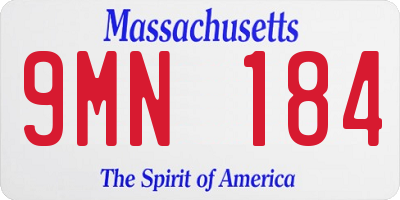 MA license plate 9MN184