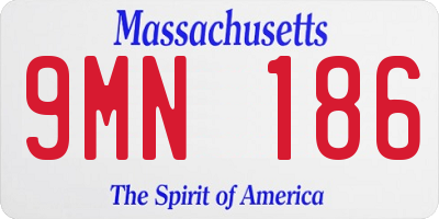 MA license plate 9MN186
