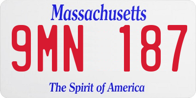 MA license plate 9MN187