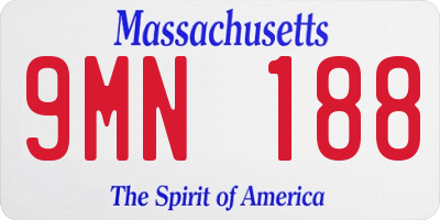 MA license plate 9MN188