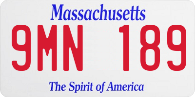 MA license plate 9MN189
