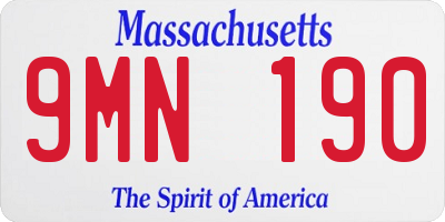 MA license plate 9MN190