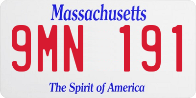 MA license plate 9MN191