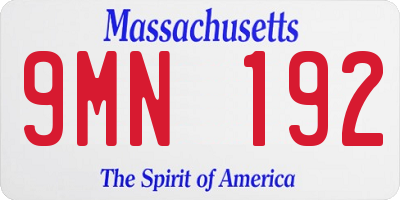 MA license plate 9MN192