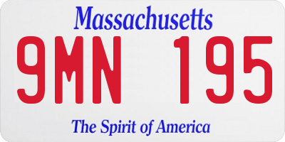 MA license plate 9MN195