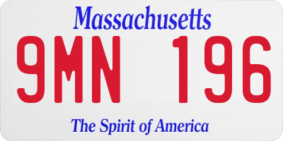 MA license plate 9MN196
