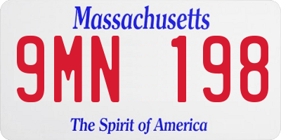 MA license plate 9MN198