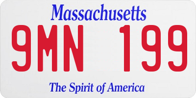 MA license plate 9MN199