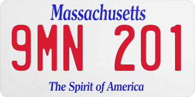 MA license plate 9MN201