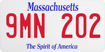 MA license plate 9MN202
