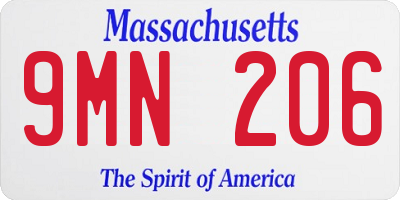 MA license plate 9MN206