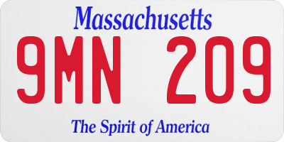 MA license plate 9MN209