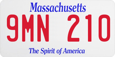 MA license plate 9MN210
