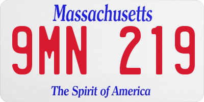 MA license plate 9MN219
