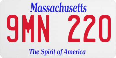 MA license plate 9MN220
