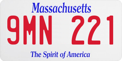 MA license plate 9MN221