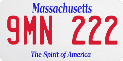 MA license plate 9MN222