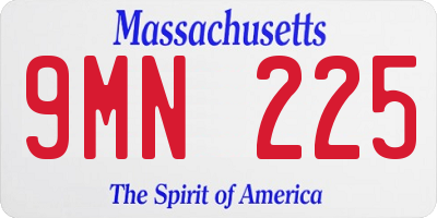 MA license plate 9MN225