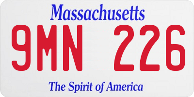 MA license plate 9MN226
