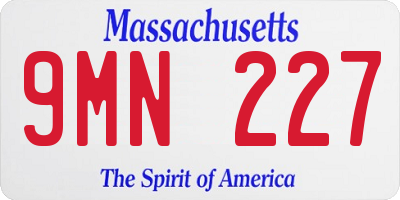 MA license plate 9MN227