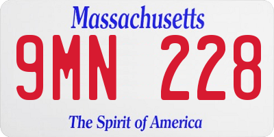 MA license plate 9MN228