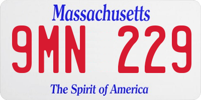 MA license plate 9MN229