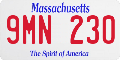 MA license plate 9MN230