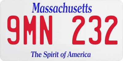 MA license plate 9MN232