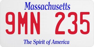MA license plate 9MN235