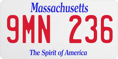 MA license plate 9MN236