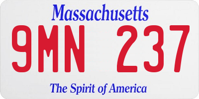 MA license plate 9MN237