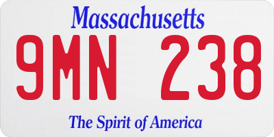MA license plate 9MN238