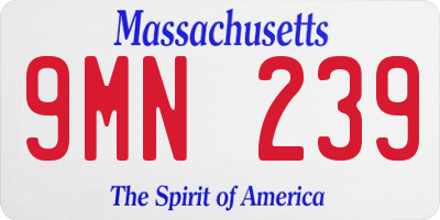 MA license plate 9MN239
