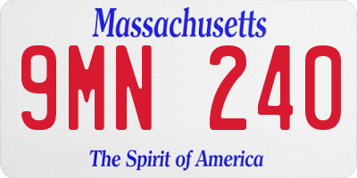 MA license plate 9MN240