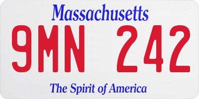 MA license plate 9MN242