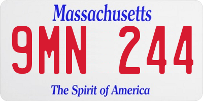 MA license plate 9MN244