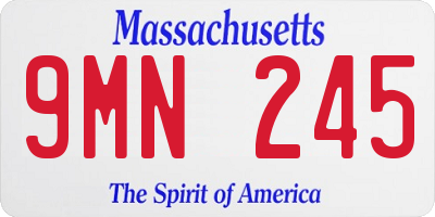 MA license plate 9MN245