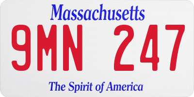 MA license plate 9MN247