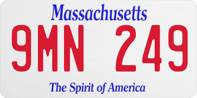 MA license plate 9MN249