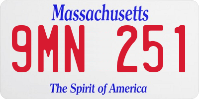 MA license plate 9MN251